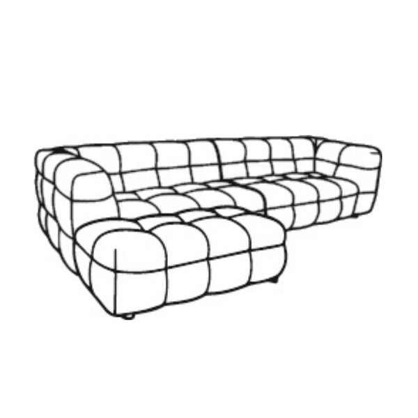 KENDALL 3-sits Soffa / Schäslong Vänster – Teddy / Crème
