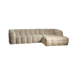 KENDALL 3-sits Soffa / Schäslong Höger – Teddy / Crème