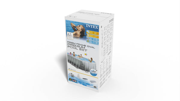 INTEX Prism Oval Frame Swimming Pool 610 x 305 x 122 cm