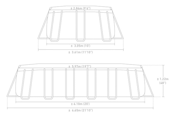 INTEX Prism Oval Frame Swimming Pool 610 x 305 x 122 cm