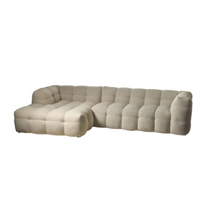 KENDALL 3-sits Soffa / Schäslong Vänster – Teddy / Crème