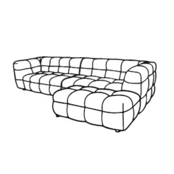 KENDALL 3-sits Soffa / Schäslong Höger – Bouclé/ Beige